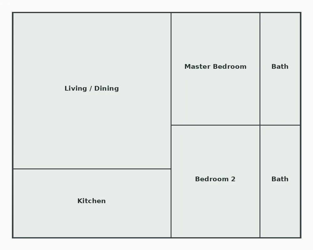 Skyline Emerald Heights 2BHK floor plan